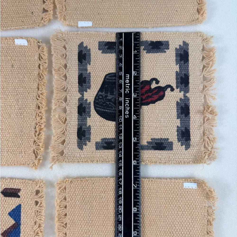 Native-Inspired Woven Coaster Set of 6— Multi Color